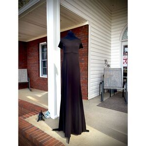 Women's Black Short Sleeve Maxi Dress XL Formal Elegant Long prom wedding gala